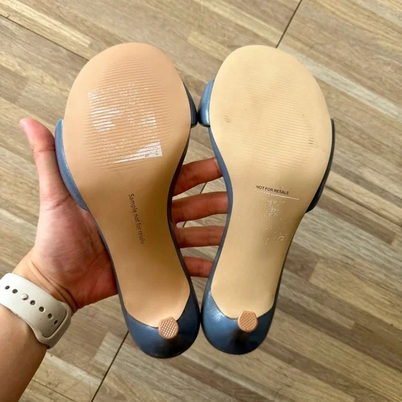 Steve Madden KIERAN blue vegan leather mule heel, women’s size 6 - Picture 8 of 8